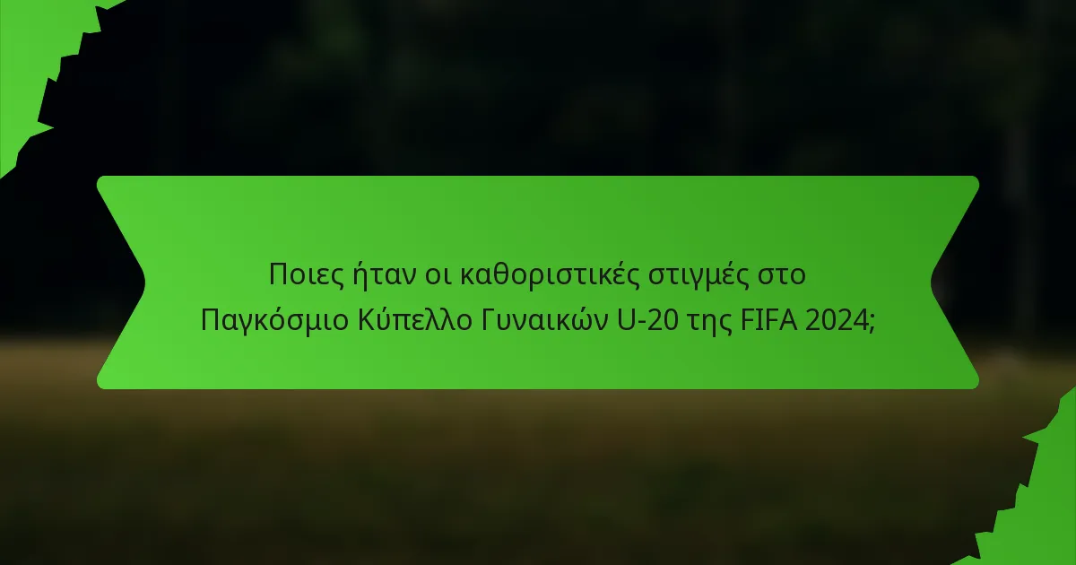 Ποιες ήταν οι καθοριστικές στιγμές στο Παγκόσμιο Κύπελλο Γυναικών U-20 της FIFA 2024;
