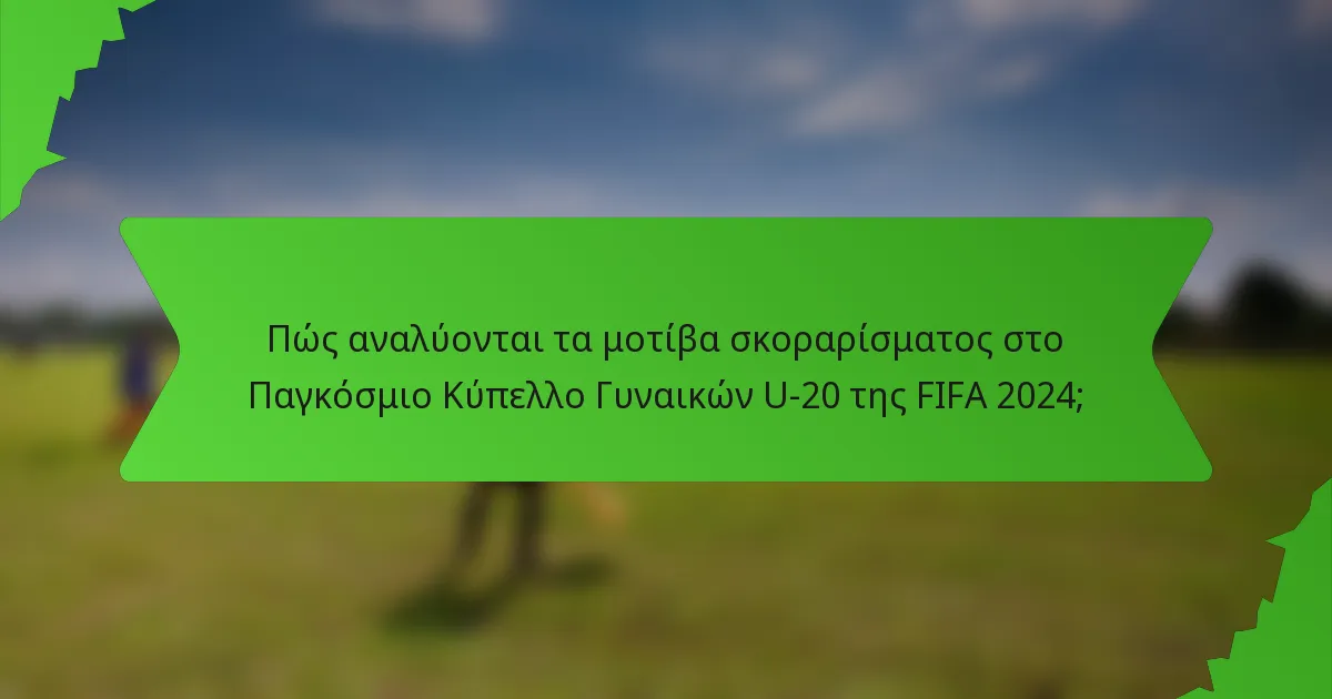 Πώς αναλύονται τα μοτίβα σκοραρίσματος στο Παγκόσμιο Κύπελλο Γυναικών U-20 της FIFA 2024;