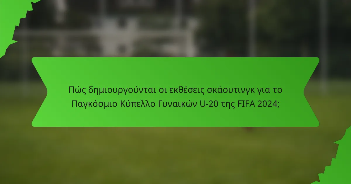 Πώς δημιουργούνται οι εκθέσεις σκάουτινγκ για το Παγκόσμιο Κύπελλο Γυναικών U-20 της FIFA 2024;